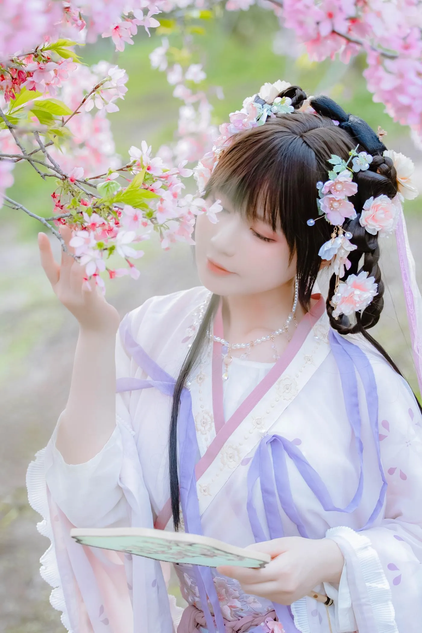 Nyako喵子 – NO.35 樱花汉服 花神祈愿 [52P]插图4